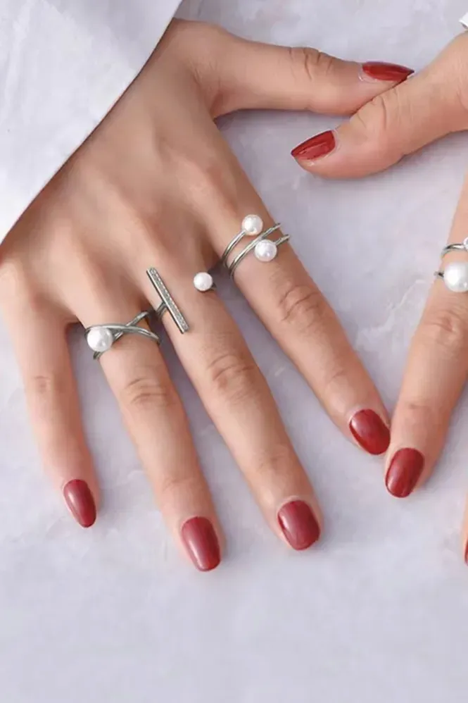 Silver Elegance Set Of 7 Rings - Image 1