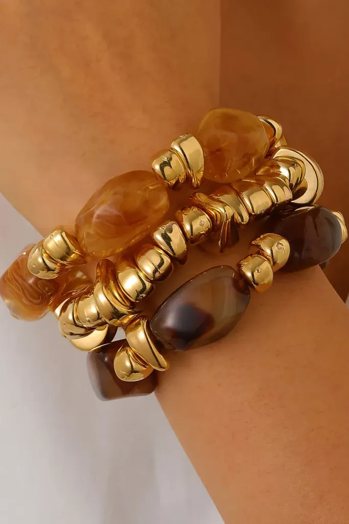 Brown Chic Set Of 3 Bracelets - Image 1
