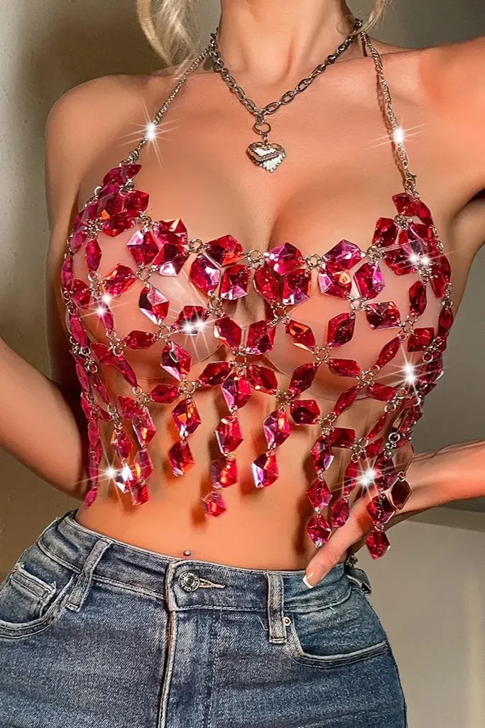 Pink Quartz Elegant Body Chain - Image 1