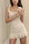 White Solid Ruffled Mini Dress