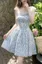 Blue Floral Tie-Up Mini Dress