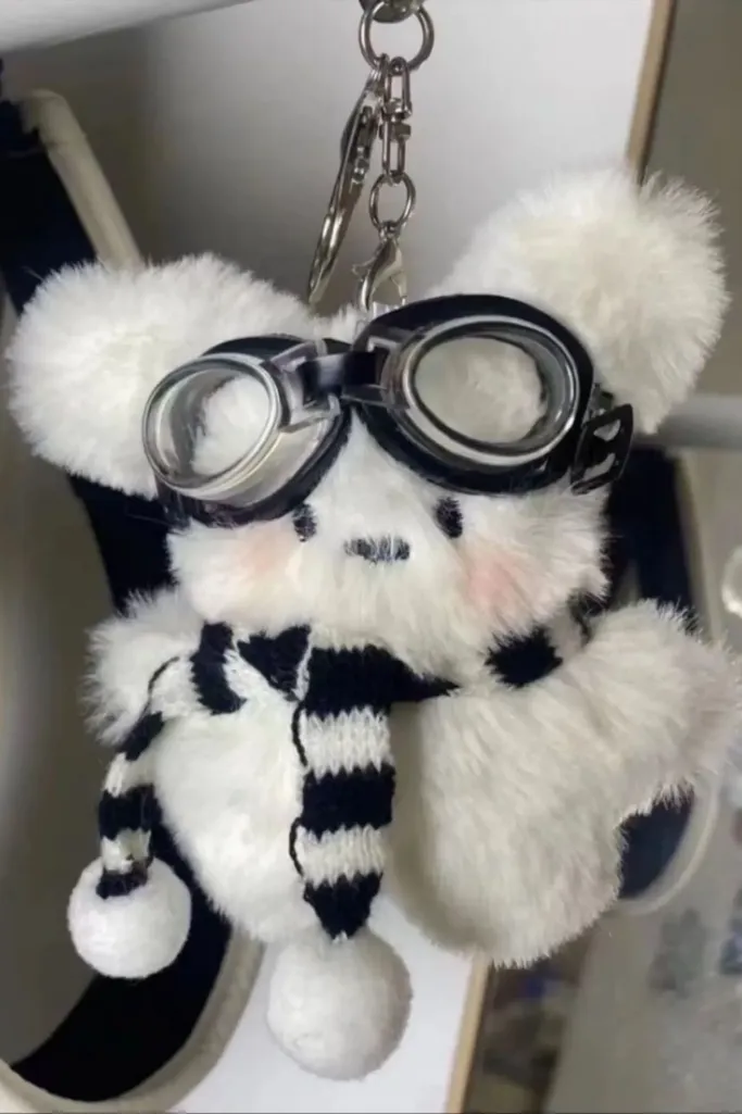 White Plushie Bag Charm - Image 1