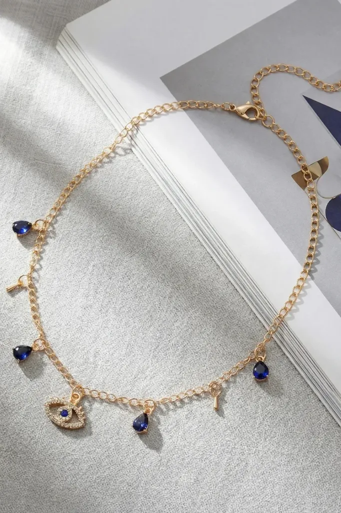 Golden Evil-Eye Charm Necklace - Image 1