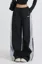 Black Colour-Blocked Mid-Rise Pants