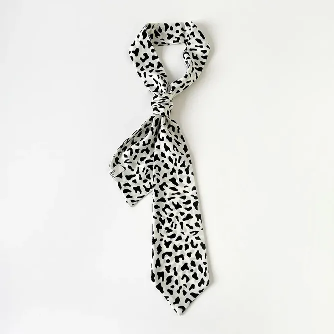 White Leopard Printed Neck-Tie - NEWME