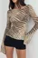 Brown Zebra Print Boat Neck Top
