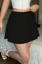 Black Solid Wrap Mini Skirt
