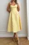 Light Yellow Embroidered Midi Dress
