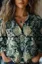 Green Ethnic Print Buttoned Shirt