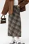 Dark Brown Plaid Aline Midi Skirt