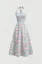Light Blue Floral Halter Midi Dress
