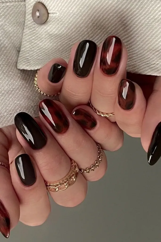 Dark Brown Statement Press On Nails - Image 1