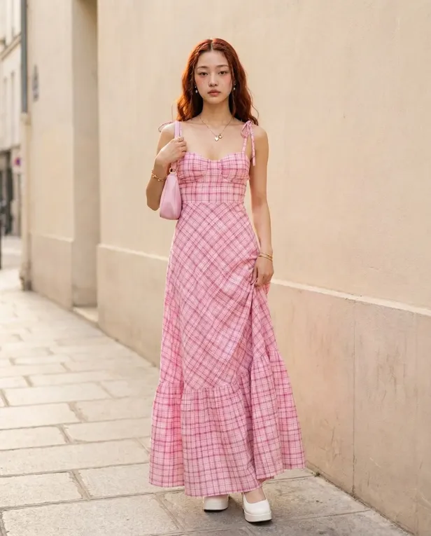 Light Pink Alia Bhatt Inspired Maxi Dress - NEWME
