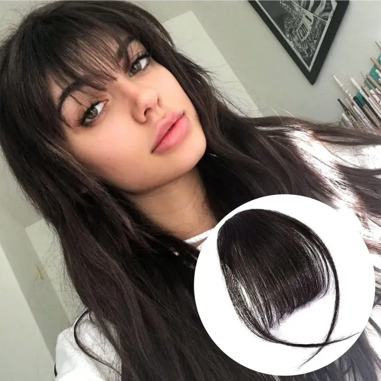 Black Clip On Bangs - Image 1