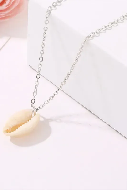Silver Shell Charm Necklace - Image 1