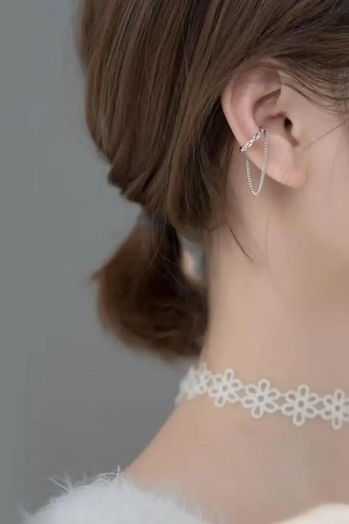 Silver Minimalist Stud Earrings - Image 1