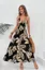 Black Tropical Print Maxi Dress