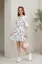 White Floral Crew Neck Mini Dress
