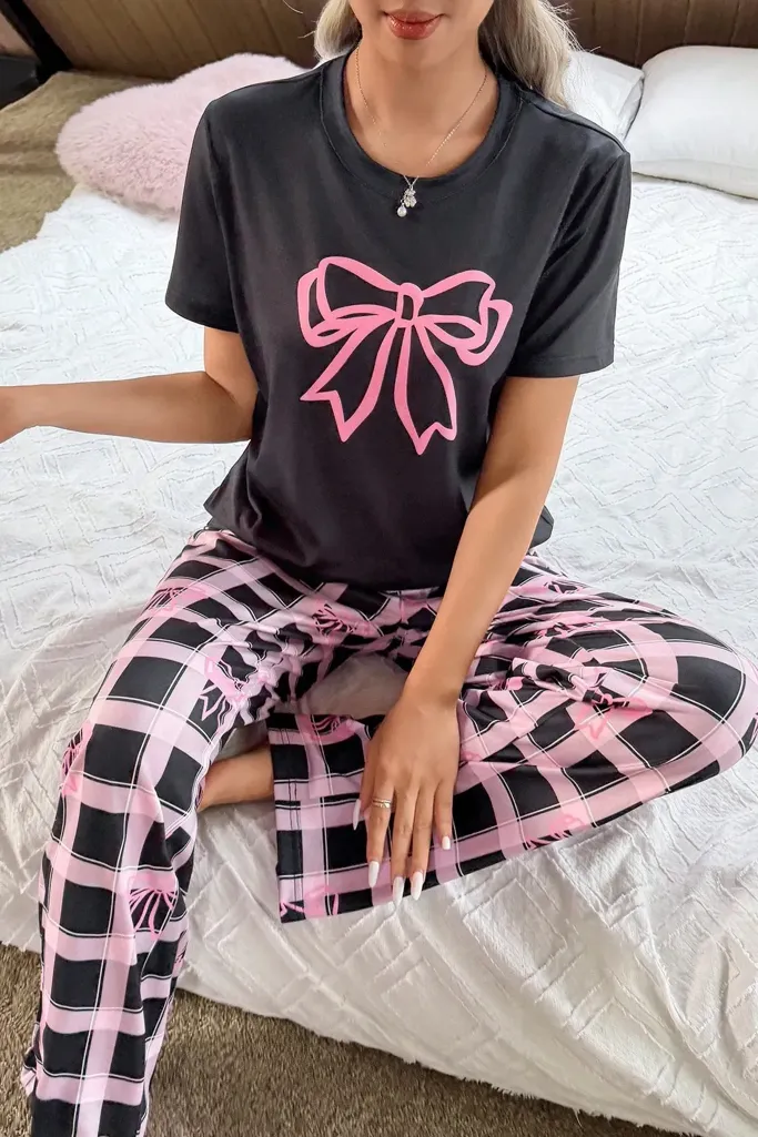 Black Bow Print Co-Ord Set - Image 1