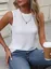 White Solid Round Neck Top