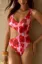 Red Floral Cut-Out Swimsuit