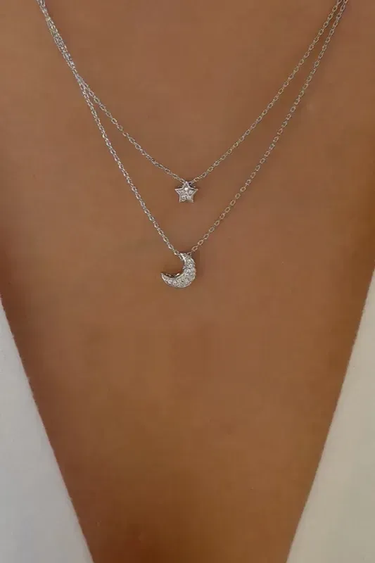 Silver Elegance Statement Necklace - Image 1