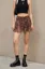 Brown Snake Print Mini Skirt