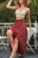 Maroon Polka Dot High-Rise Pants