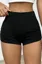 Black Ruched Mid-Rise Shorts