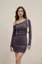 Brown One-Shoulder Bodycon Mini Dress