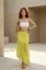 Light Green Mid Rise Asymmetric Skirt