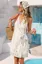 White Floral V-Neck Mini Dress