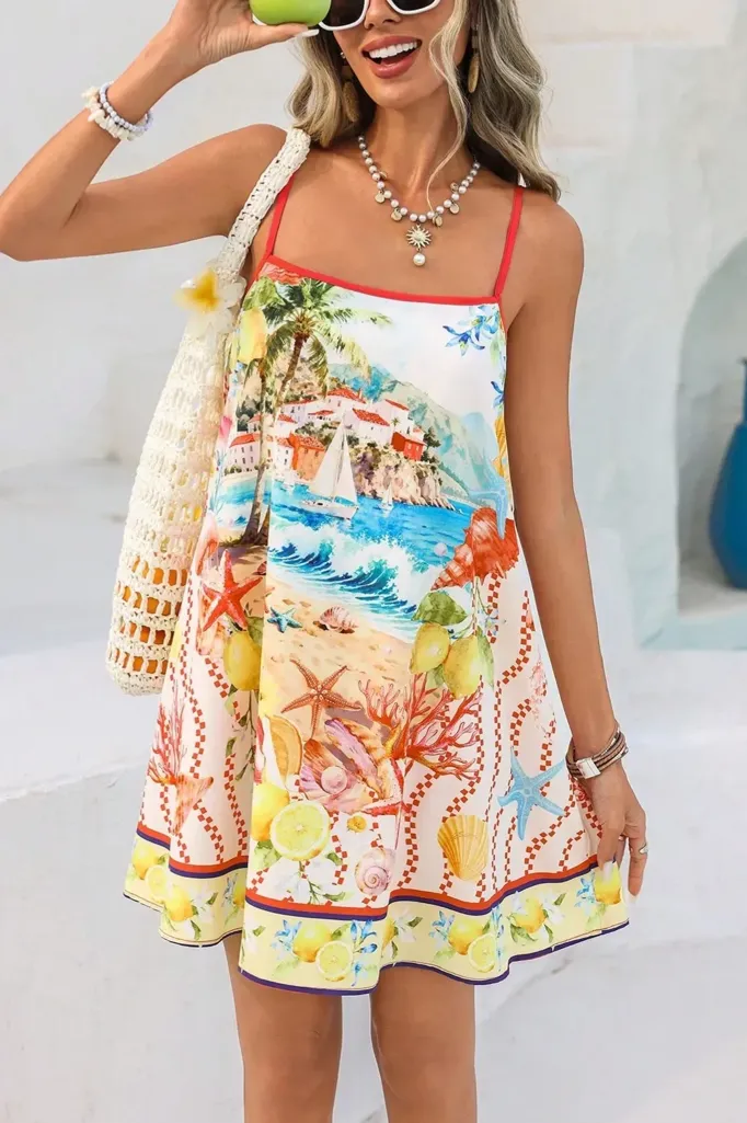 Multicolour Beachy Mini Dress - Image 1