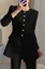 Black Solid Round Neck Blazer