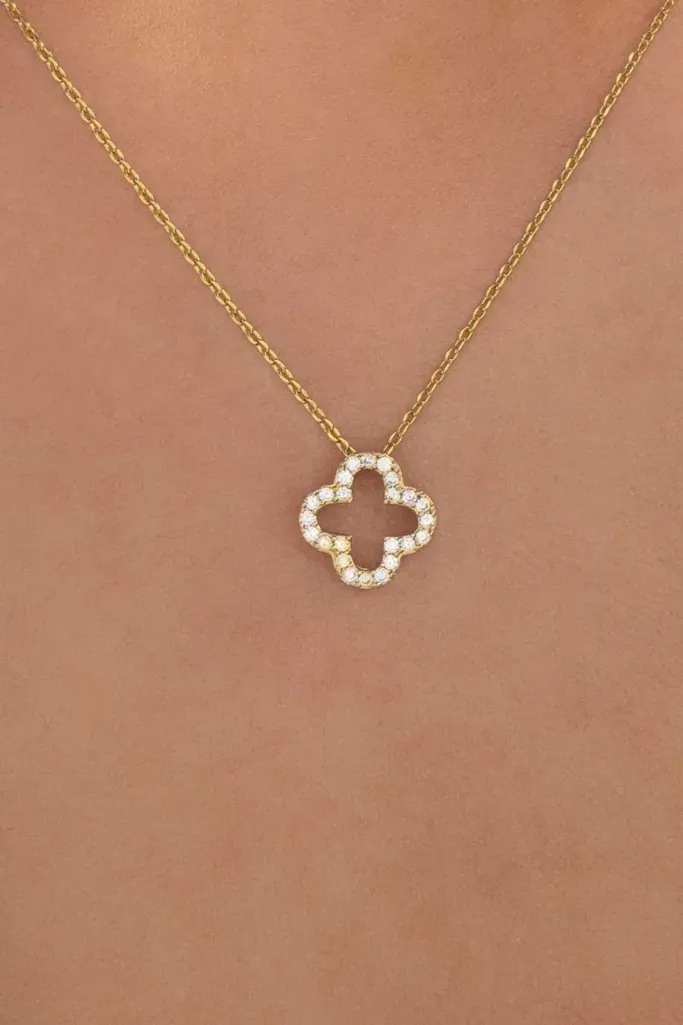 Golden Elegance Rhinestone Necklace - Image 1
