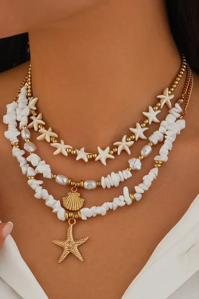 White Marine Set Of 3 Necklaces - Image 1
