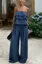 Blue Solid Ruffled Co Ord Set