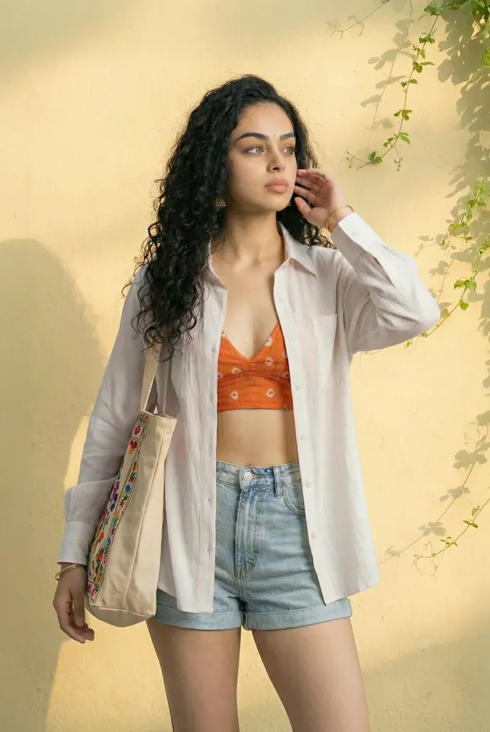 White Solid Collared Shirt - Image 1