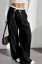 Black Solid Mid Rise Trousers