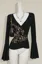 Black Sequined V-Neck Top