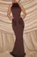 Dark Brown Ruched Maxi Dress