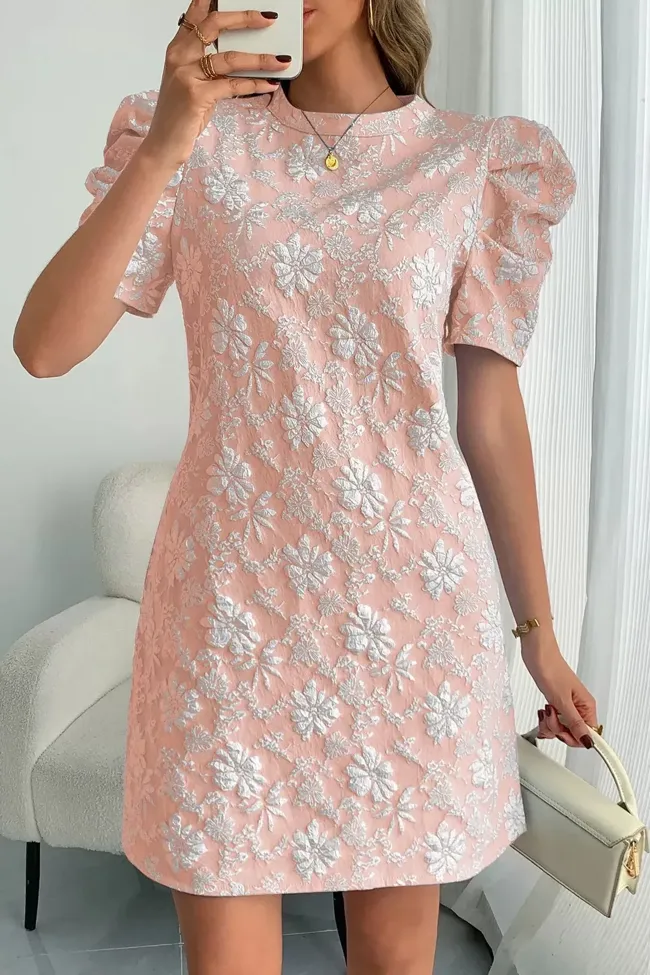 knee length dresses for ladies Modal Lace-Trim Midaxi Dress in Soft Pink - 4