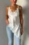 White Solid Lace V-Neck Top