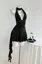 Black Studded Mini Halter Dress