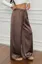 Brown Solid Mid Rise Pants