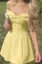 Light Yellow Off-Shoulder Mini Dress
