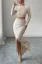Beige Ribbed Crop Co-Ord Set