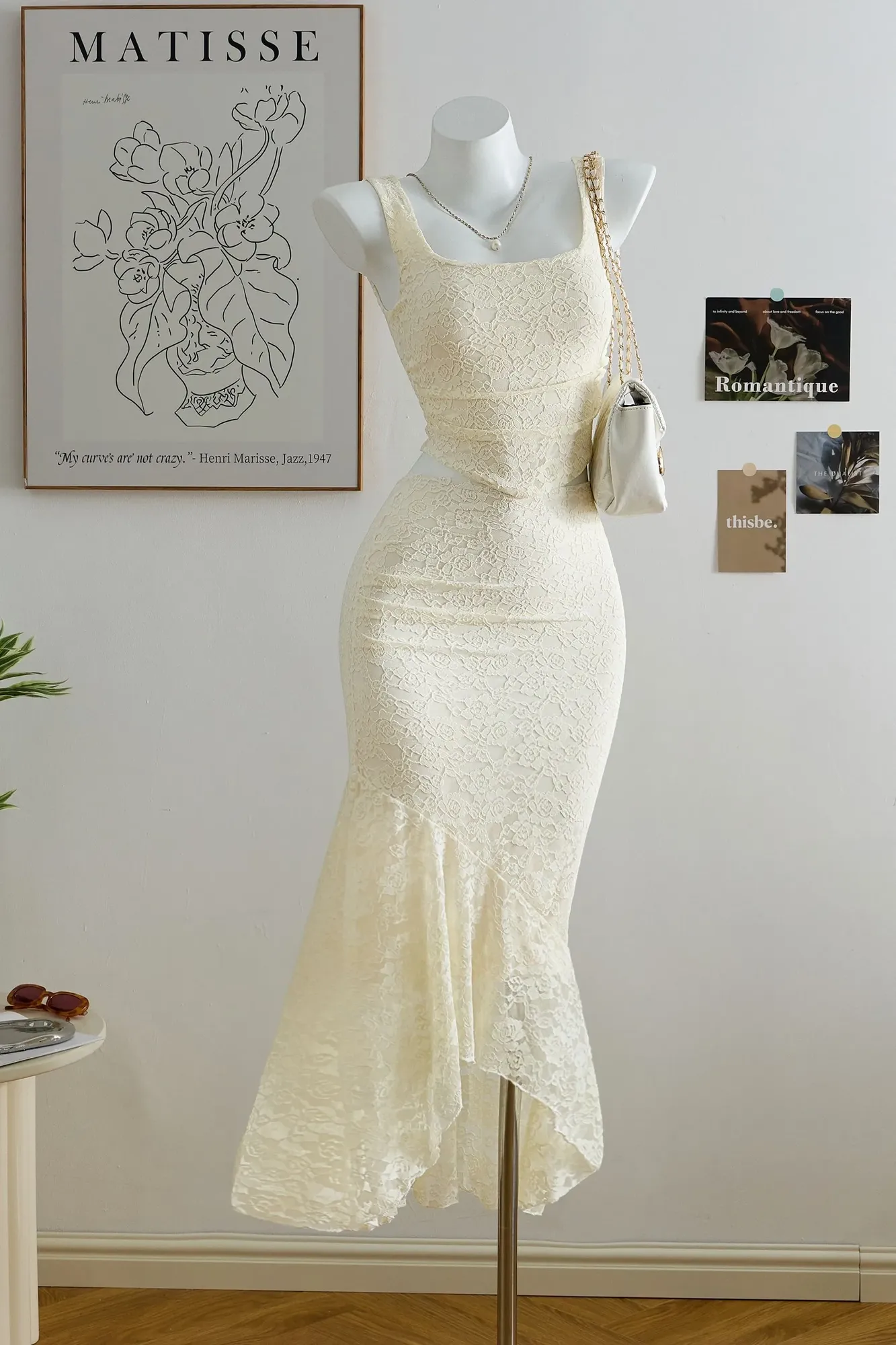 Light Yellow Lace Co-Ord Set