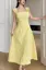 Yellow Floral A-Line Maxi Dress