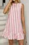Light Pink Striped Ruffle Mini Dress